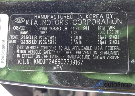 2012 Kia Soul + z USA, uszkodzony, nr VIN KNDJT2A66C7739167